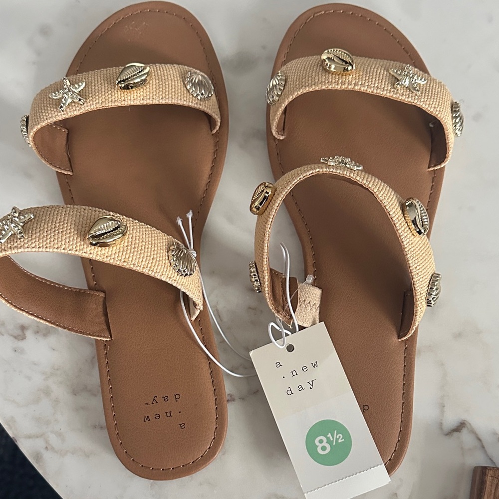 a new day Tan Embellished Sandals